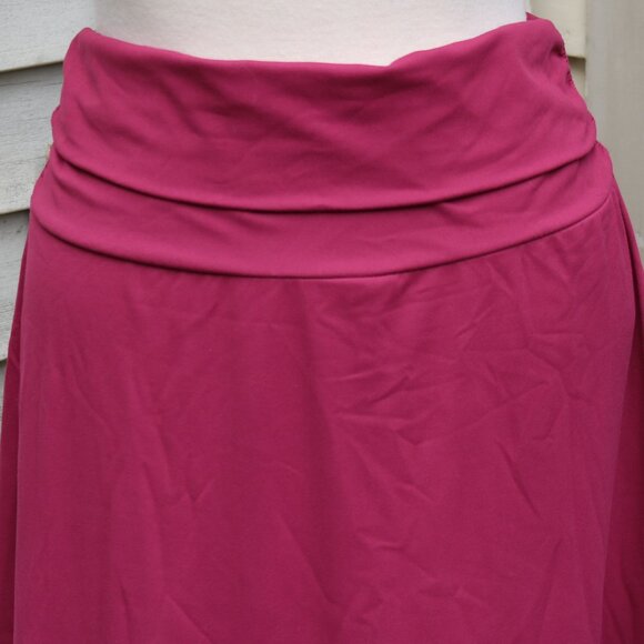 Eddie Bauer Pink Fold Over Waistband Poly Knit A-Line Athleisure Skirt Sz MEDIUM - Picture 3 of 8